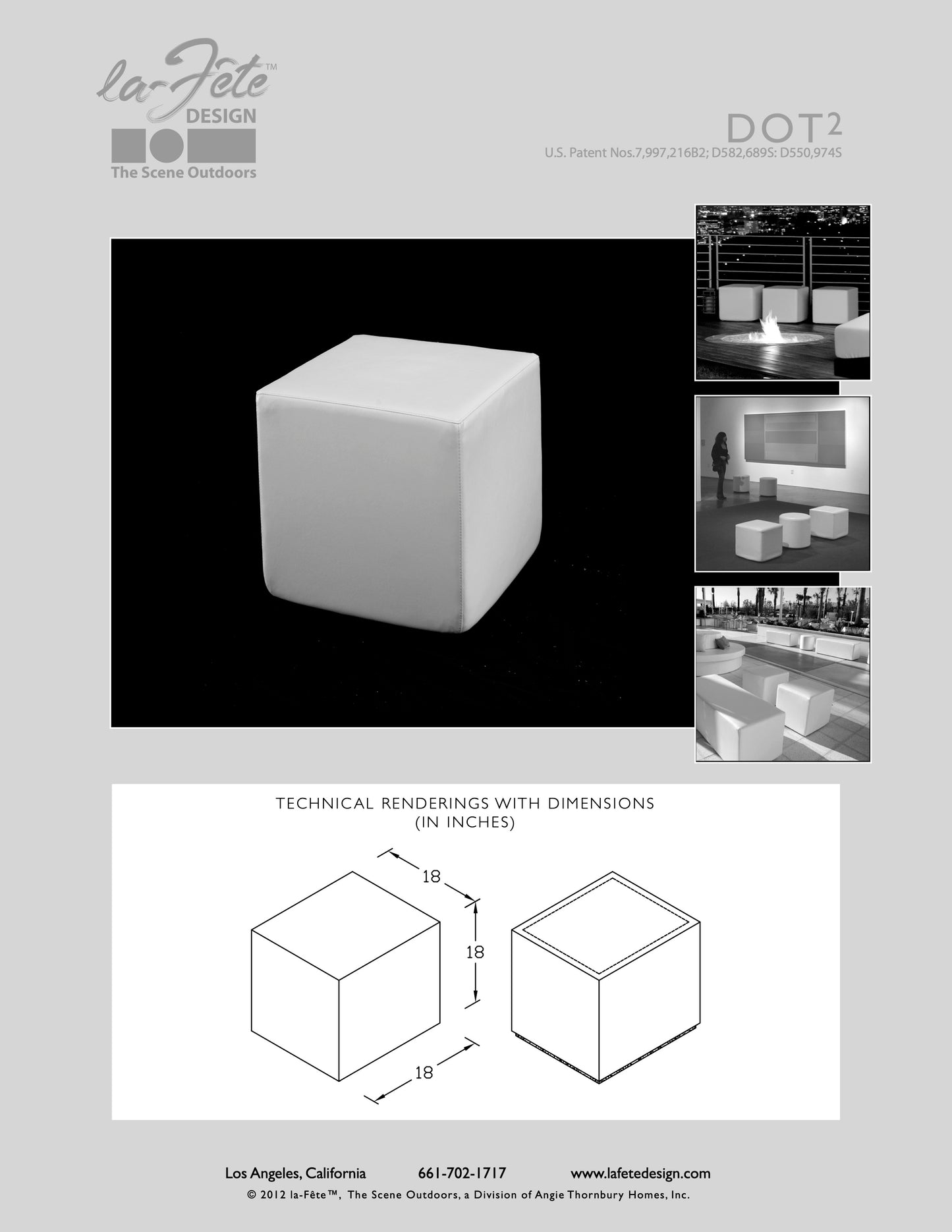 La-Fete Design Dot 2 Cube Ottoman