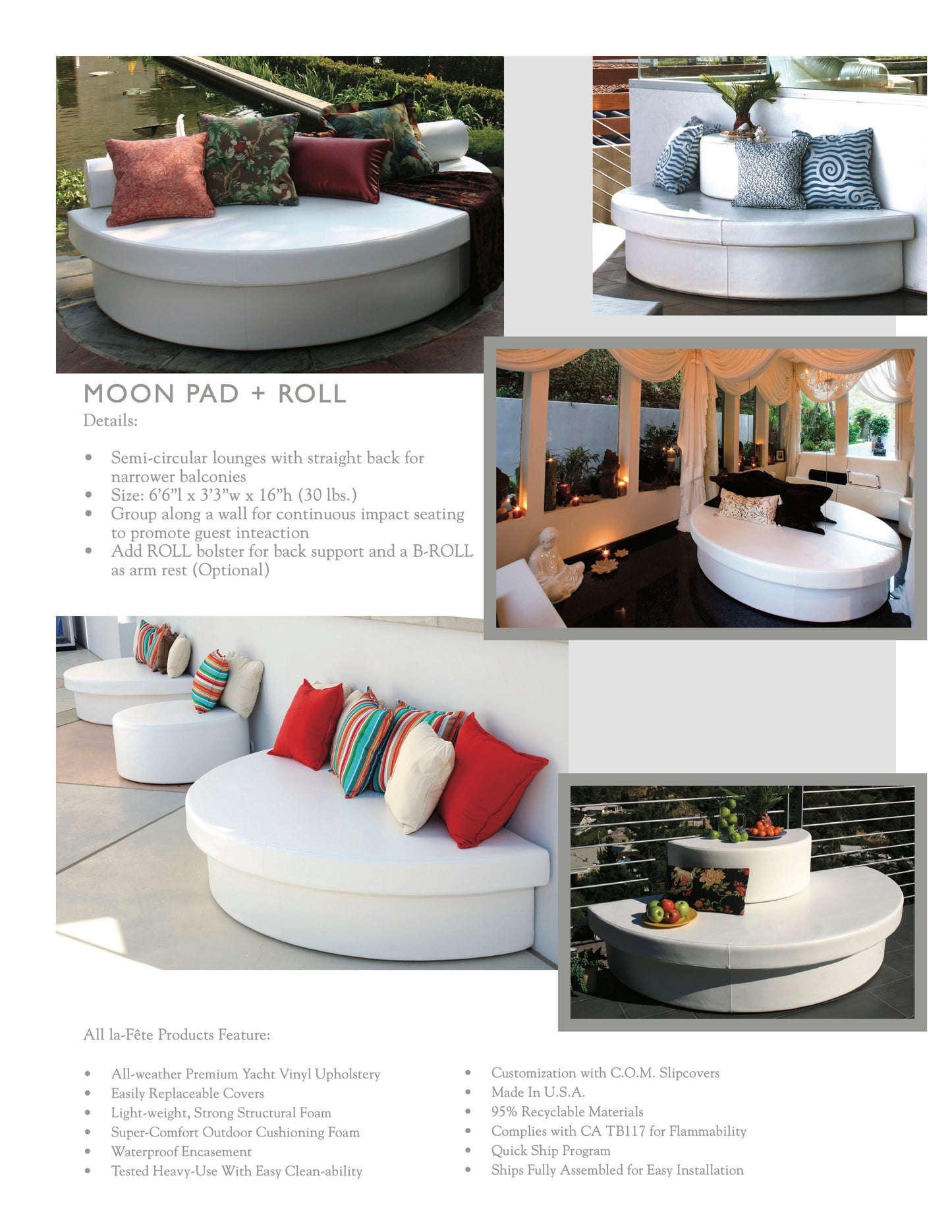 La-Fete Design Moon Pad Semi-Circle Seat