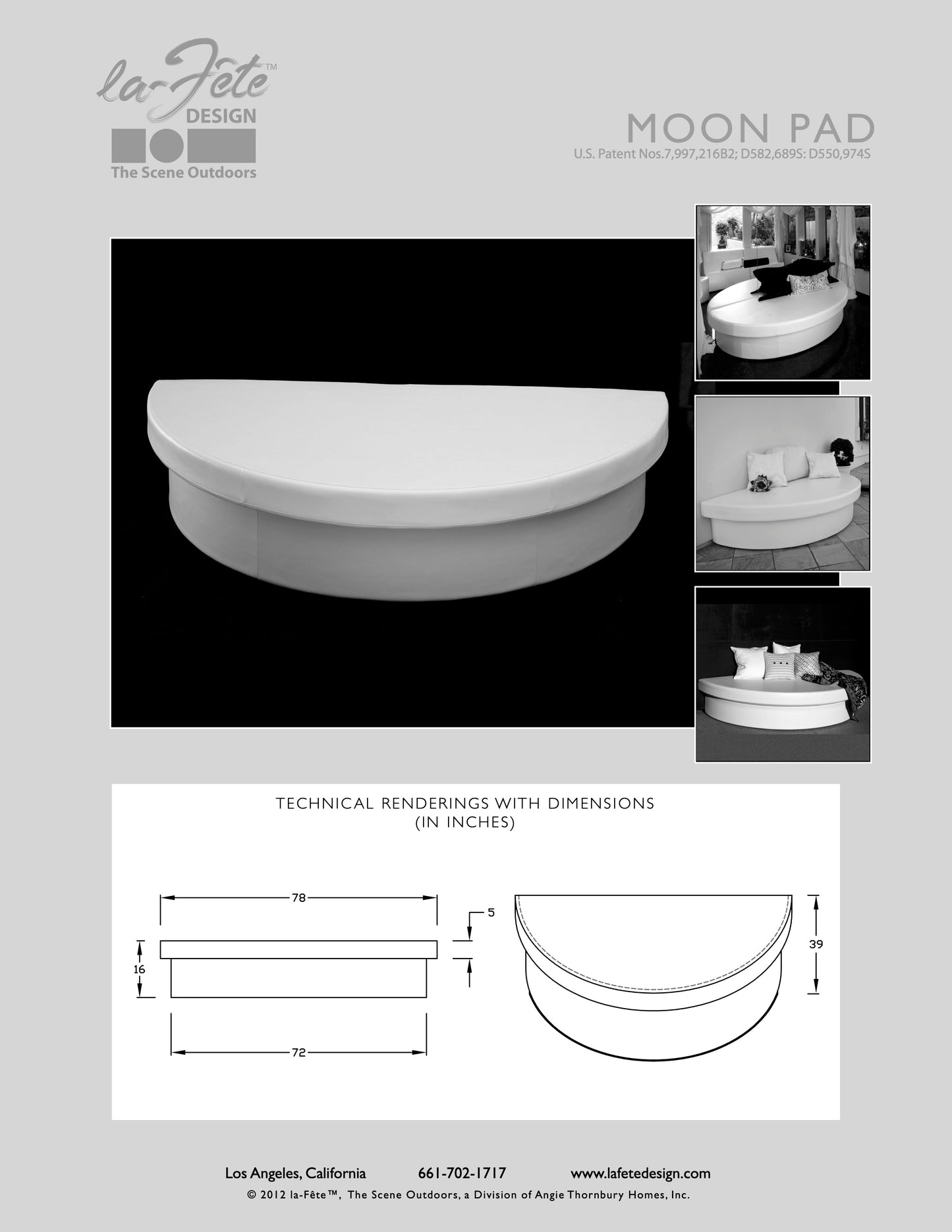 La-Fete Design Moon Pad Semi-Circle Seat