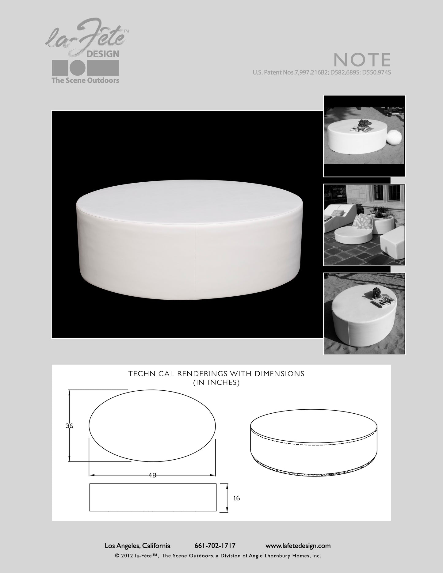 La-Fete Design Note Oval Floor Pad