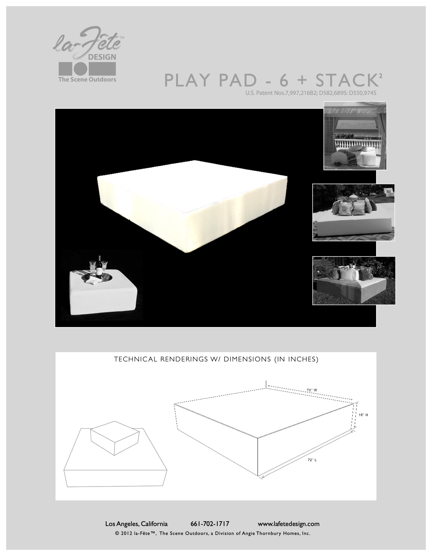 La-Fete Design Playpad 6 Square Resort Bed
