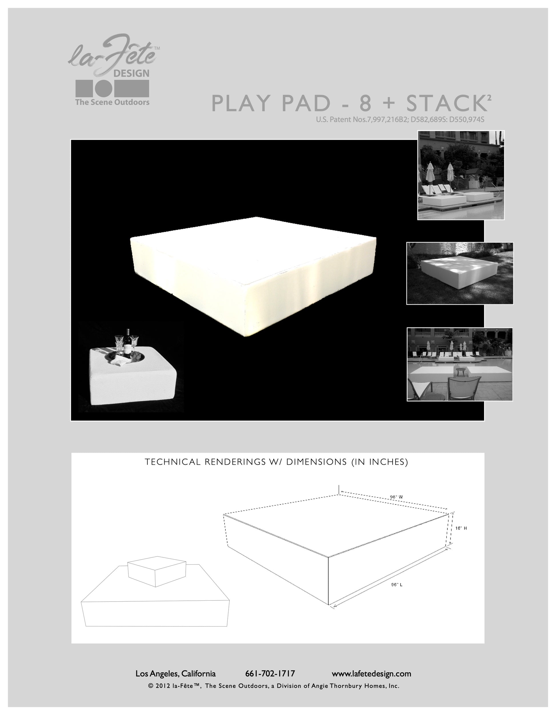 La Fete Design Furniture Playpad 8 Foot Square Resort Bed at MetropolitanDecor.com