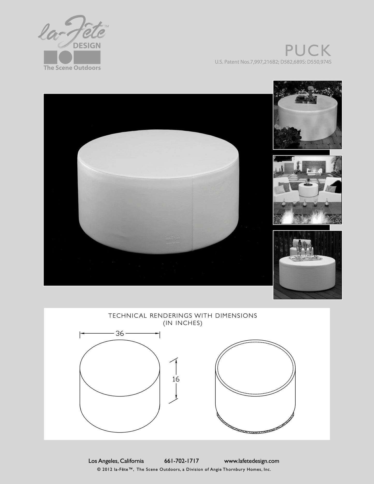 La-Fete Design Puck Round Ottoman