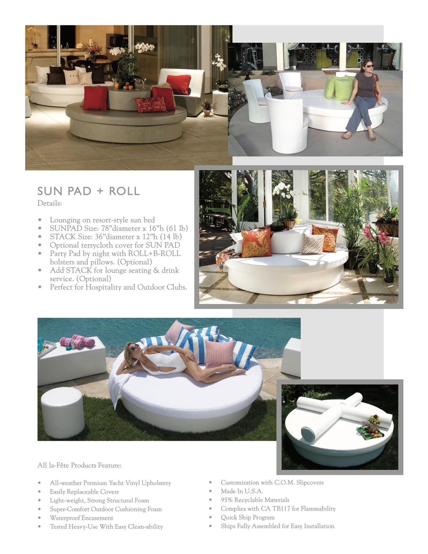 La-Fete Design Sun Pad Round Resort Bed