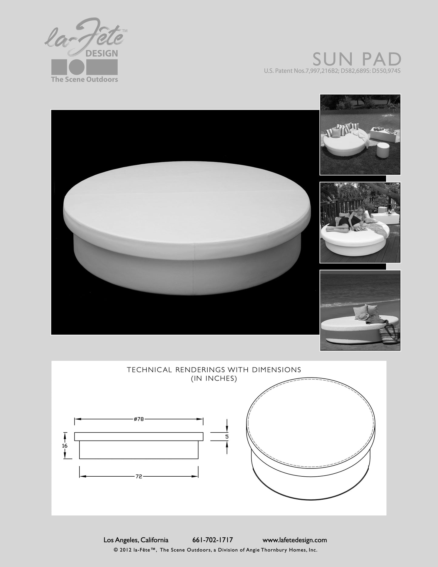 La-Fete Design Sun Pad Round Resort Bed