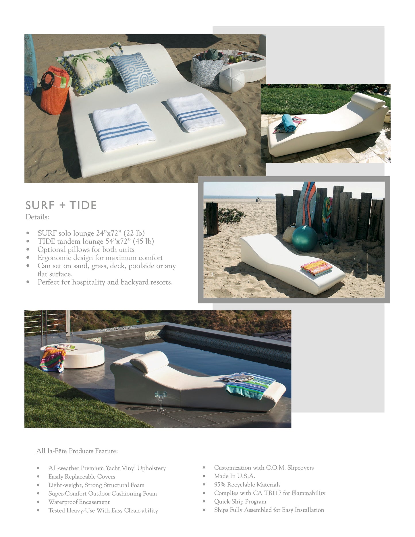 La-Fete Design Surf Low Profile Sun Lounge