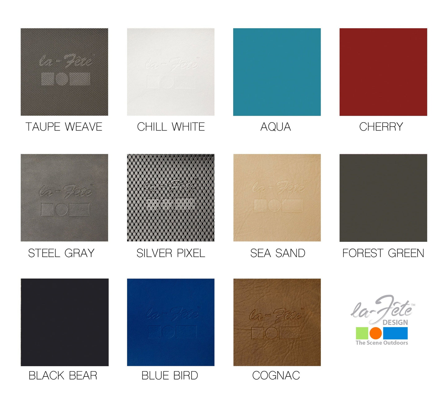 La Fete Outdoor Furniture Color Swatches