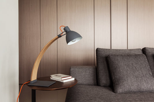 Seed Design Laito Wood Table Lamp Sq 893Dwr Dgy