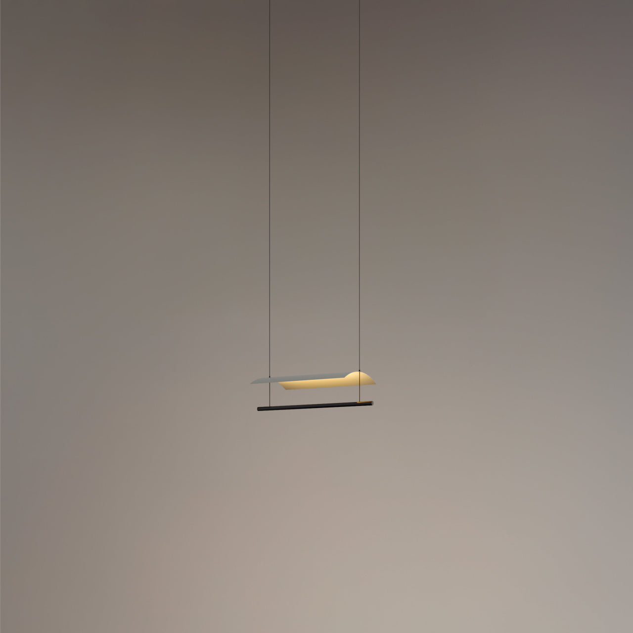 White grey Lámina 45 pendant light with matte black metal structure