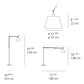 Artemide Tolomeo Mega Floor with 12" Diffuser Black Fiber Black TLM0106