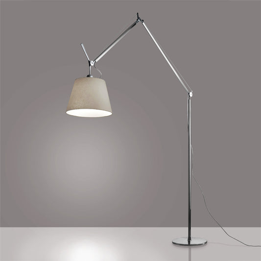 Artemide Tolomeo Mega Floor Aluminum with 17" Diffuser Parchment LED TLM2102