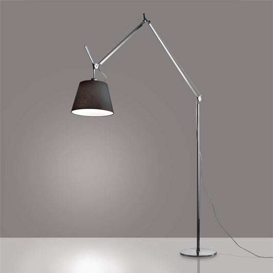 Artemide Tolomeo Mega Floor Aluminum with 14" Diffuser Black LED TLM2110