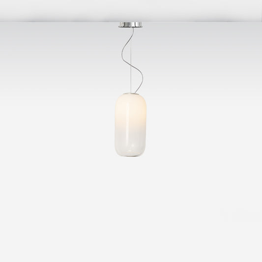 Artemide Gople Mini Suspension Chrome/White Extended 19Ft 1406028A-EXT
