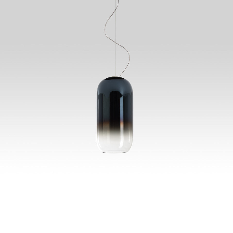 Artemide Gople Mini Suspension Black/Sapphire Extended 19Ft 1406358A-EXT