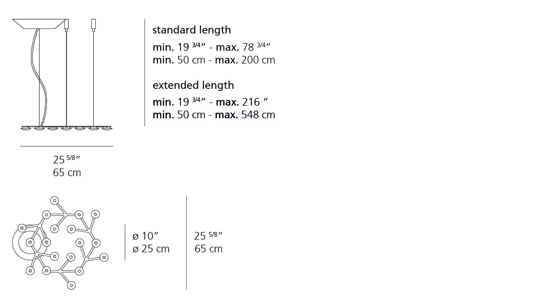 Artemide Led Net Suspension Circular LED Extended 15Ft 1575058A-EXT
