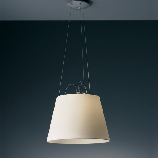 Artemide Tolomeo Mega Suspension with 21" Diffuser Parchment Aluminum TLM1004