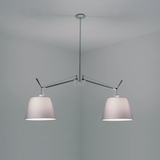 Artemide Tolomeo Double Shade Suspension with 12" Diffuser Fiber TOL1012