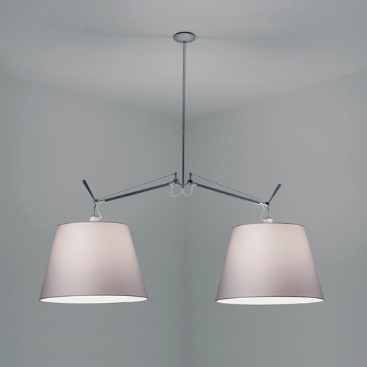 Artemide Tolomeo Double Shade Suspension with 17" Diffuser Fiber TOL1016