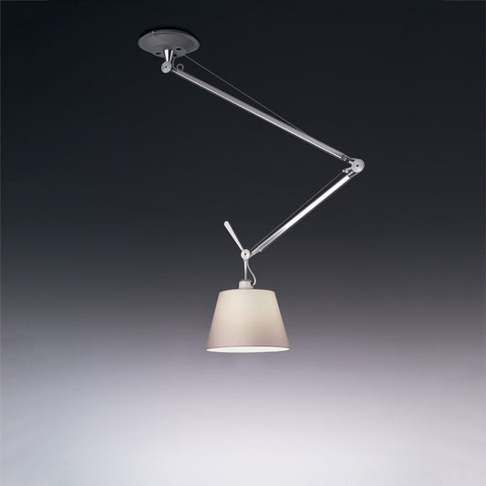 Artemide Tolomeo Off-Center Suspension with 12" Diffuser Parchment TOL1027