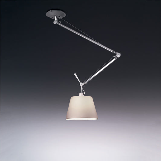 Artemide Tolomeo Off-Center Suspension with 14" Diffuser Parchment TOL1029