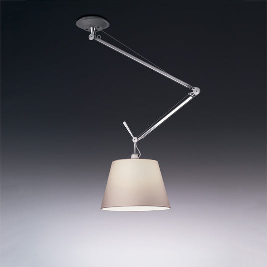 Artemide Tolomeo Off-Center Suspension with 17" Diffuser Parchment TOL1031