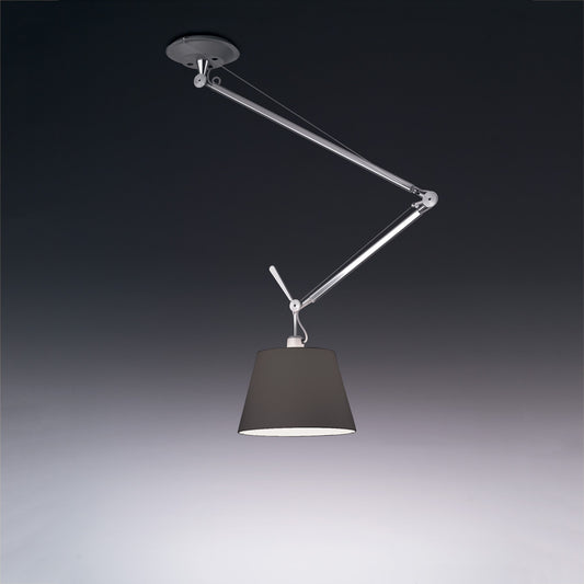 Artemide Tolomeo Off-Center Suspension with 14" Diffuser Black TOL1056