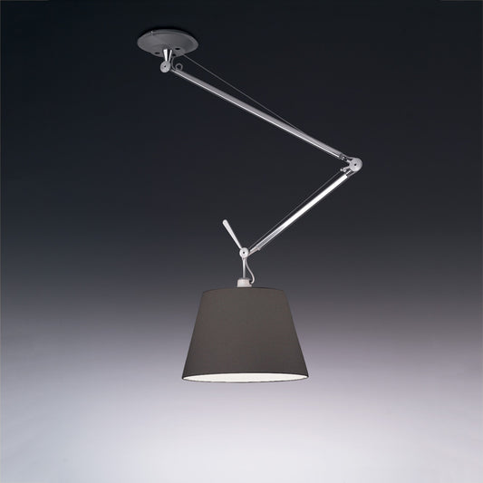 Artemide Tolomeo Off-Center Suspension with 17" Diffuser Black TOL1058