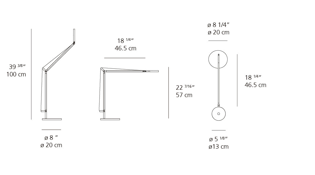 Artemide Demetra Table Lamp dimension drawing