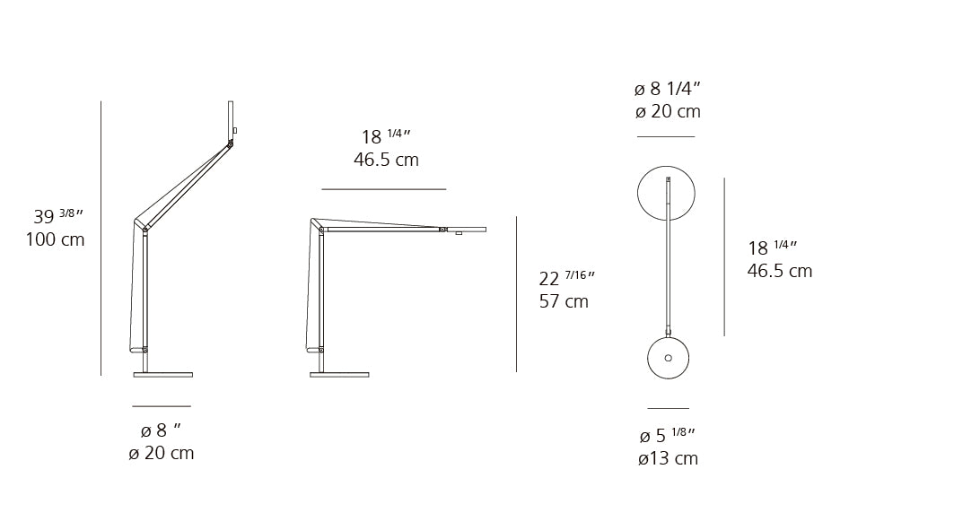 Artemide Demetra Table Lamp dimension drawing 2