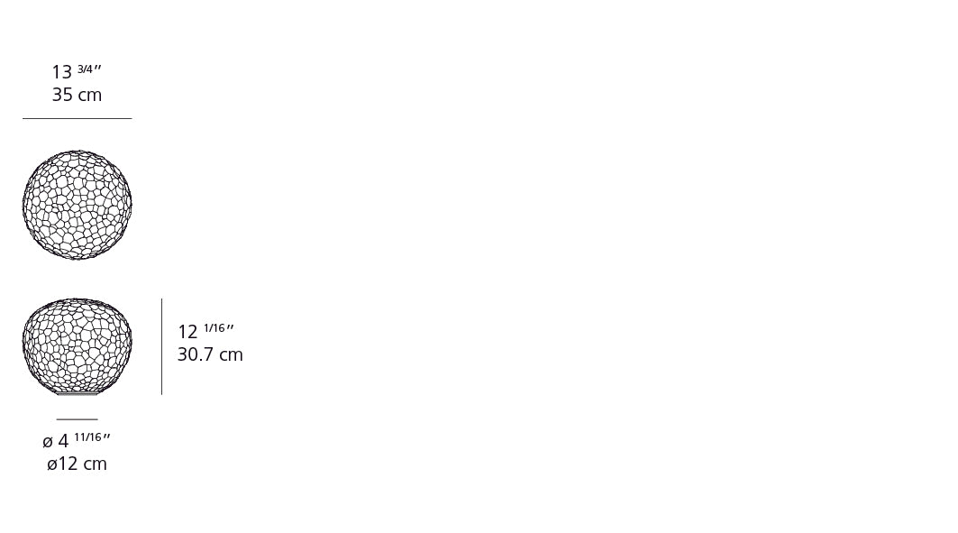 Artemide Meteorite 35 Table with Dimmer White 1700018A