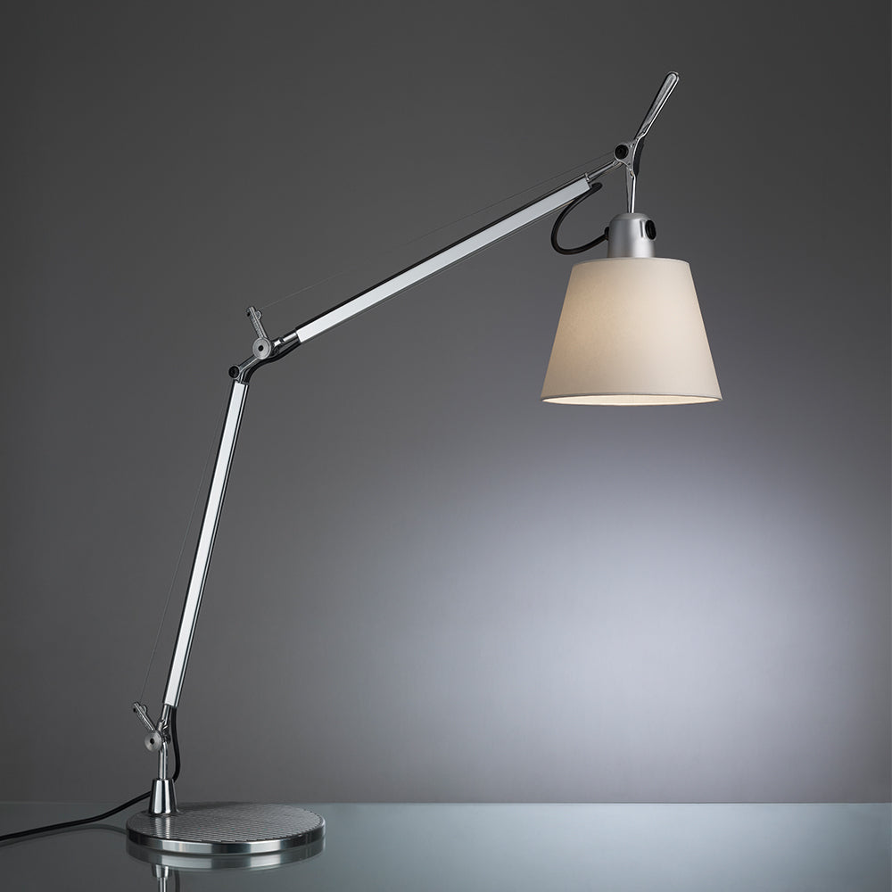 Artemide Tolomeo with Shade Aluminum/Parchment with Base TLS0000