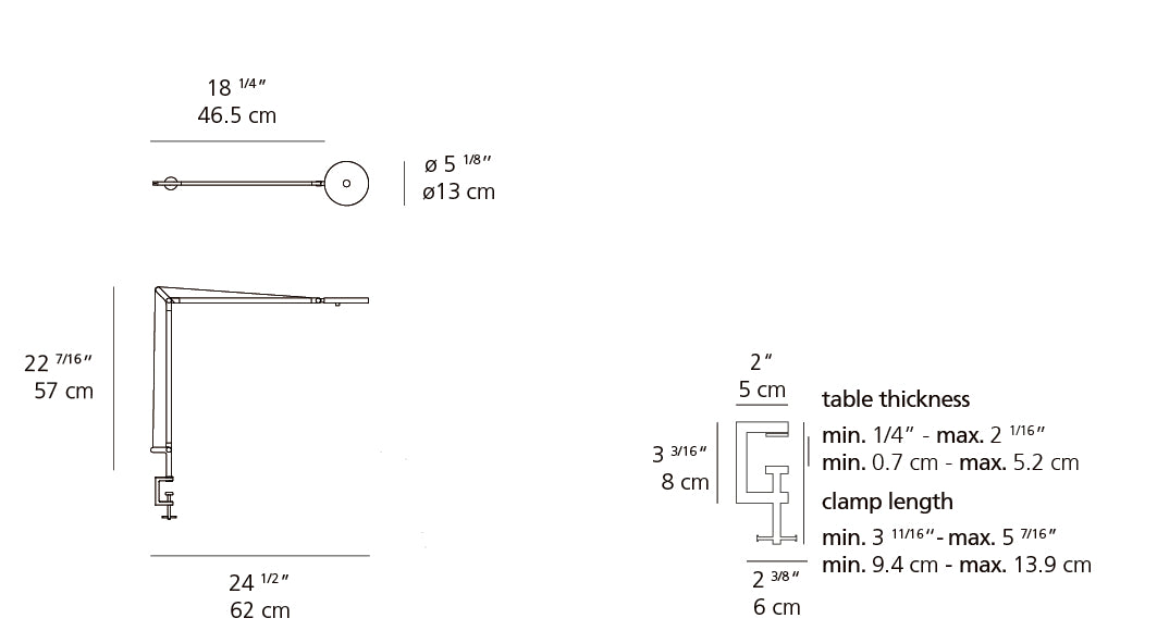 Artemide Demetra Table Lamp dimension drawing 4