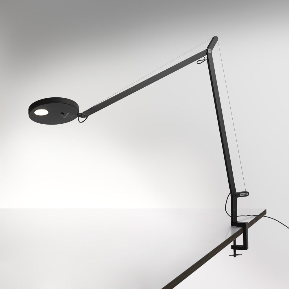 Artemide Demetra Table Lamp, Grey, Clamp, 3000K · Motion Sensor (item DEM1031)