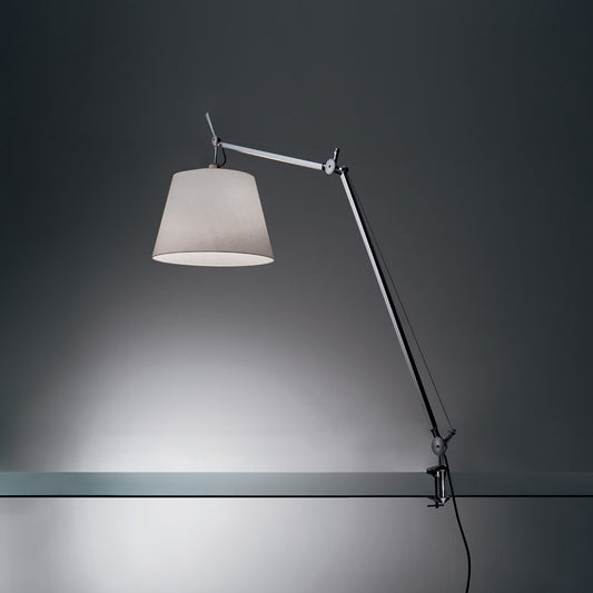 Artemide Tolomeo Mega Aluminum with 14" Diffuser Fiber and Table Clamp TLM0004