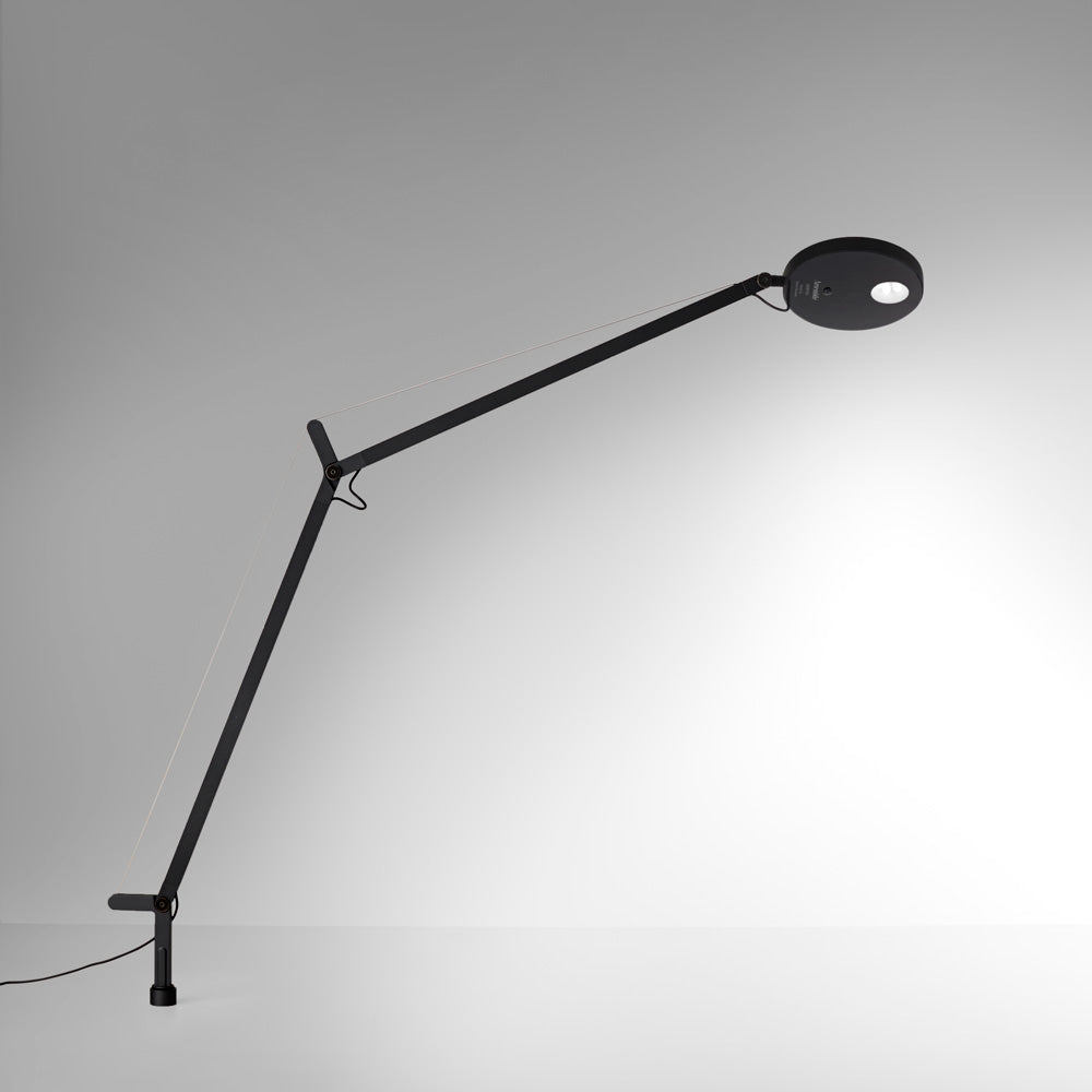 Artemide Demetra Table Lamp, Grey, Desk Support (Inset Pivot), 3000K · Motion Sensor (item DEM1051)