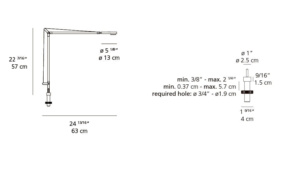 Artemide Demetra Pro Table Lamp dimension drawing 3