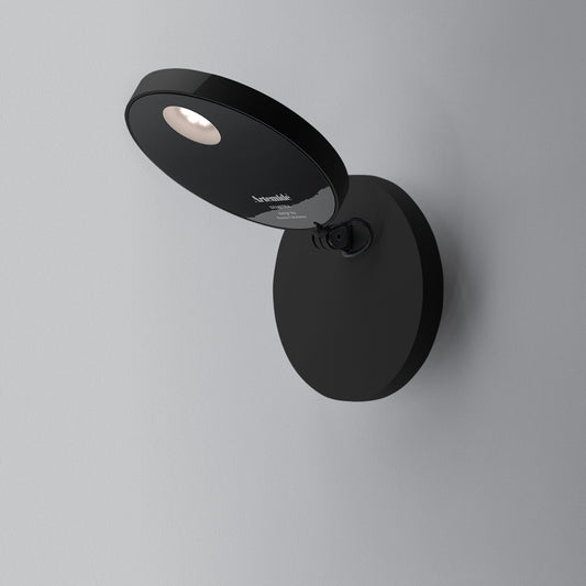 Artemide Demetra Wall Spot LED 2700K Matte Black with Switch 1730W58A