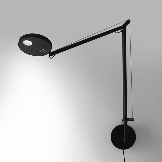 Artemide Demetra LED 3000K Matte Black with Wall Support DEM1115