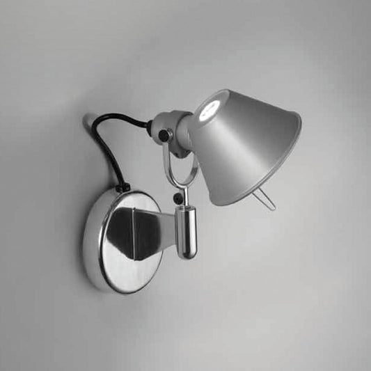 Artemide Tolomeo Wall Spot LED 3000K Aluminum with O Switch A044658