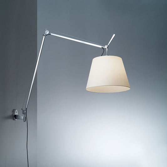 Artemide Tolomeo Mega Wall with 14" Diffuser Parchment Aluminum TLM1102