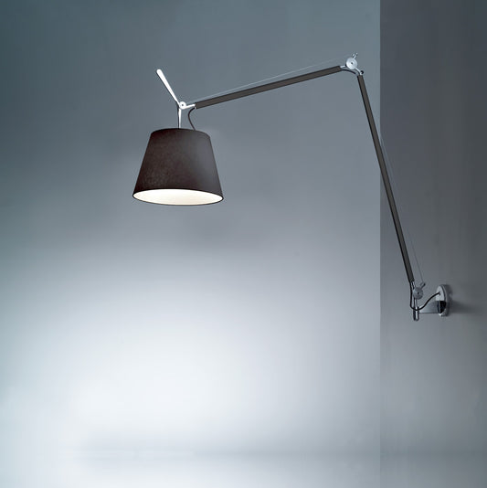 Artemide Tolomeo Mega Wall with 12" Diffuser Black Fiber Black TLM1106