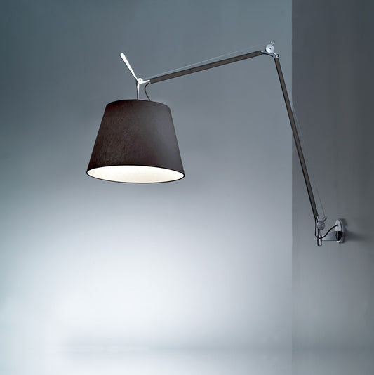 Artemide Tolomeo Mega Wall with 14" Diffuser Black Fiber Black TLM1107