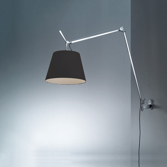 Artemide Tolomeo Mega Wall with 17" Diffuser Black Fiber Aluminum TLM1111
