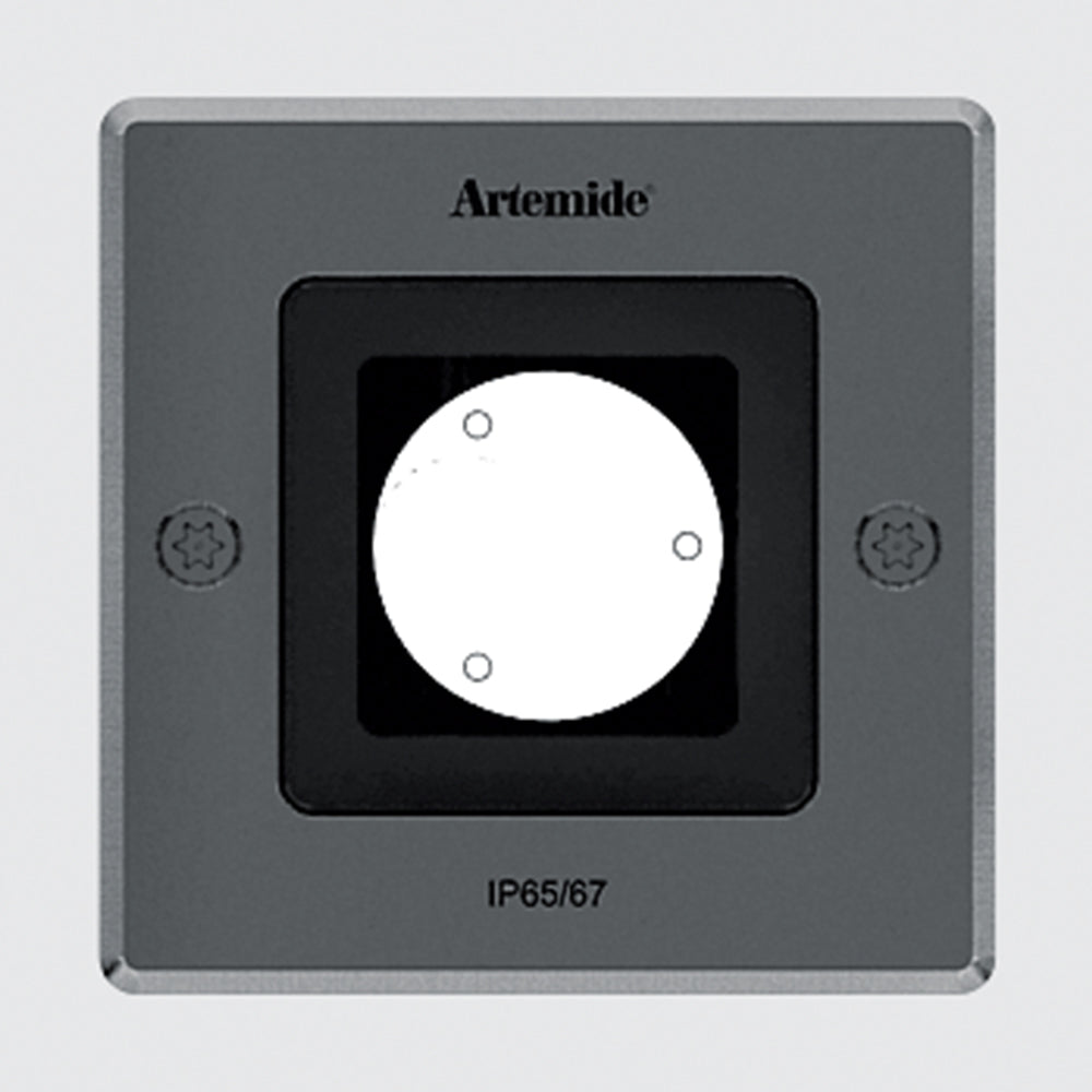 Artemide Ego 90 Downlight Square LED 4000K 10 Degree x 40 Degree Steel T4062ELPTN08