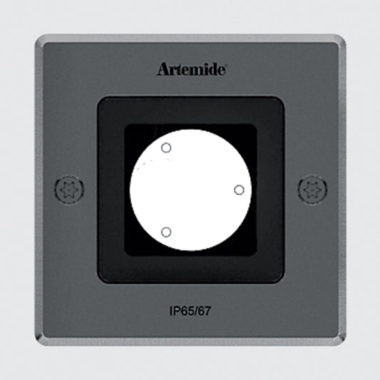 Artemide Ego 90 Downlight Square LED 3000K 24 Degree Steel T4062FLW08