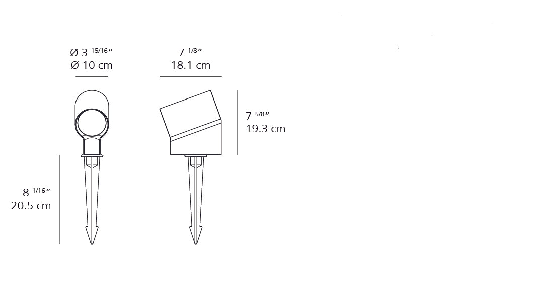 Artemide Oblique LED White with Ground Spike OBL0012