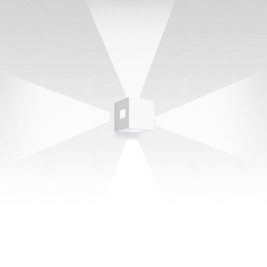 Artemide Effetto 14 Square Wall LED 4 Beam Wide Flood White T42004LW08