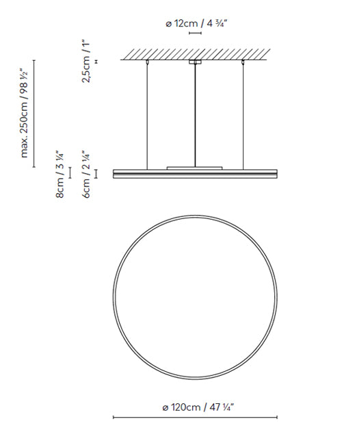 B.lux Lite Hole S120 dimension drawing