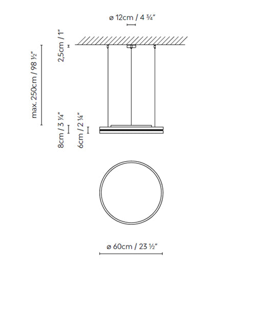 B.lux Lite Hole S60 dimension drawing