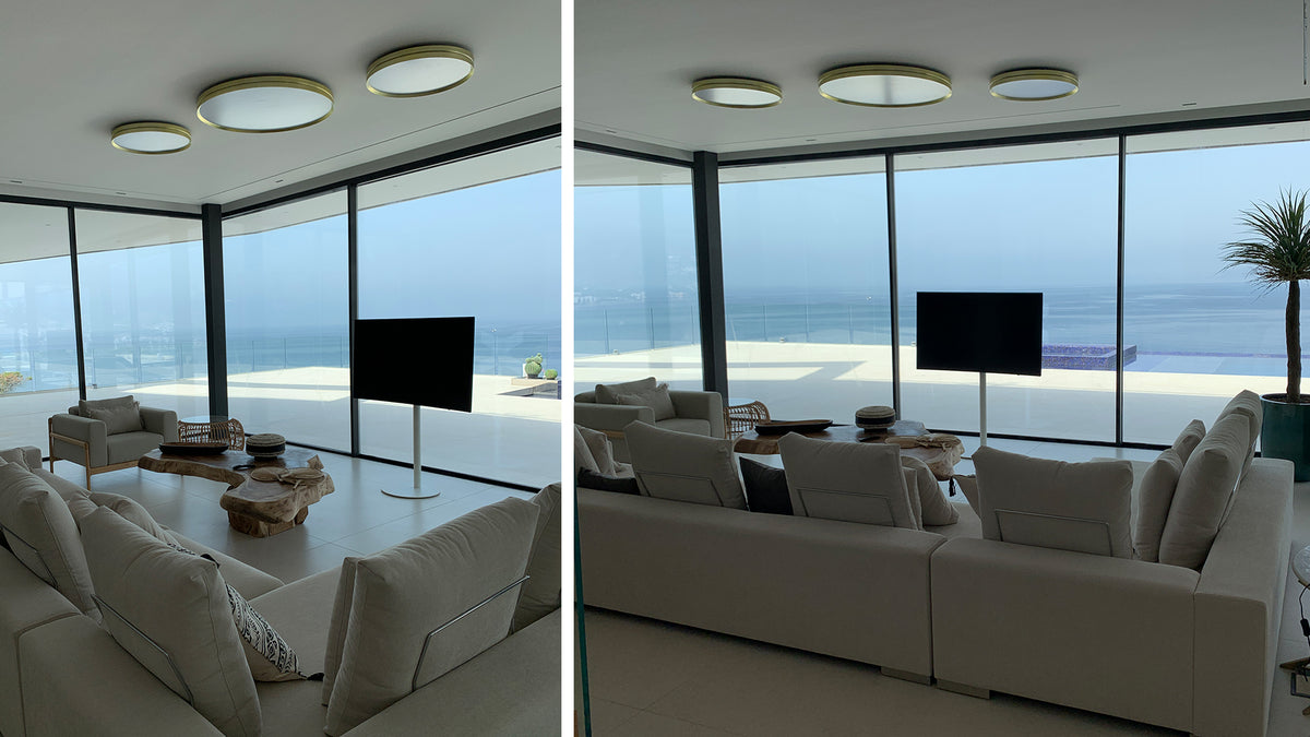 Lite Hole C/W large round ceiling lamp by David Abad